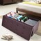 45 Inches Faux Leather Foldable Ottoman Storage Bench with Thick Sponge Padded Seat